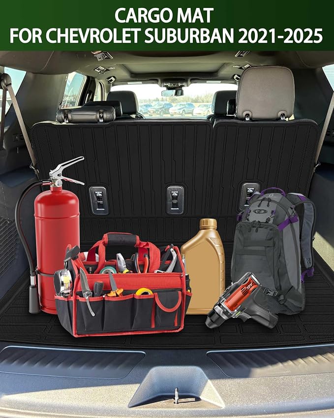 Cargo Mat for Chevrolet Suburban Accessories 2025 2024 2023 2022 2021, Trunk Mat with Backrest Mat Cargo Liner - Image 2