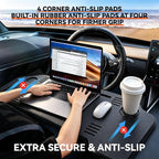 Foldable Car Table,Steering Wheel Desk for Laptop/Meal Tray Travel, 2-in-1 | Portable/Reinforced,Fit for Most Vehicles,Work Surface 30.31" x 14.96",Drink Holder & Phone Slot Included,Installs in Seconds - Image 6