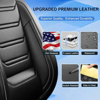 Fit Cherokee Seat Covers Custom Fit for Jeep Cherokee 2014-2026, Full Set | Premium Leather Full Coverage Protectors, Waterproof, Breathable, Scratch Resistant, Easy Wipe, Airbag Compatible, Black - Image 3