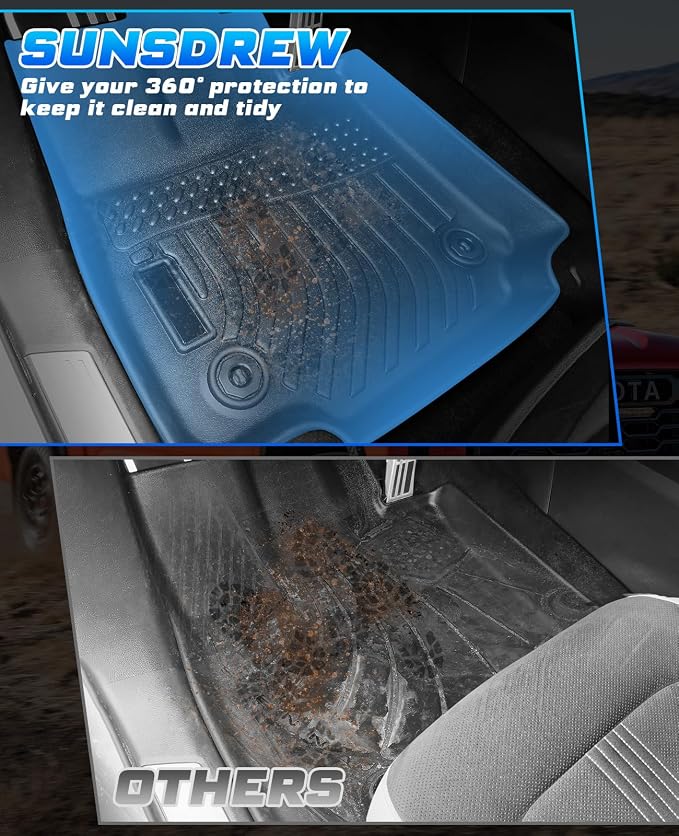 Sunsdrew Floor Mats for 2022-2025 2026 Lexus NX Accessories NX 250/NX 350/NX 350h/NX 450h+, All Weather Car Mats Front Rear 2 Rows Floor Liners TPE Rubber Raised Edge - Image 5