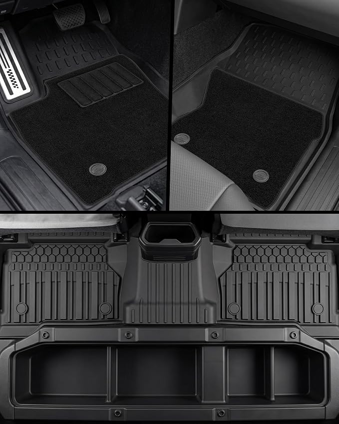 3W Floor Mats & Carpet for Toyota Tacoma 2024-2026 Double Cab Automatic | TPE All Weather Custom Fit Liner With Metal Pedals For TRD/SR/SR5/Limited, Not For Hybrid Or XtraCab - Image 6