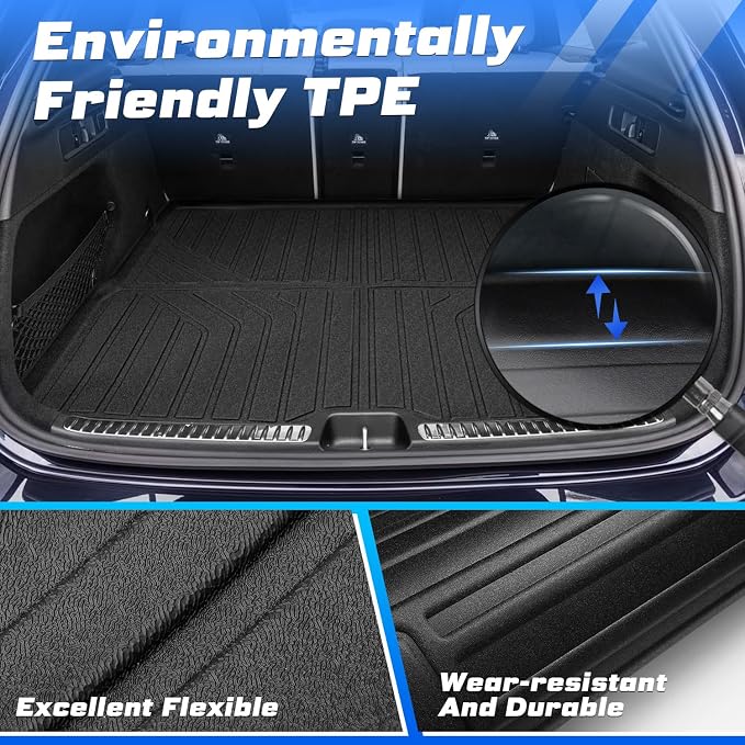 Sunsdrew Trunk Cargo Mat for 2023-2025 2026 Mercedes Benz GLC/GLC 300/GLC 43 AMG (Not for Coupe), Rear Trunk Cargo Liner All Weather Protection GLC Accessories TPE Rubber Raised Edge - Image 4