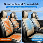 Fit Santa Cruz Seat Covers Fit for Hyundai Santa Cruz 2022-2026, Front Pair | Premium Leather Full Coverage Protector, Waterproof, Breathable, Scratch Resistant, Easy Wipe, Airbag Compatible, Black+Beige - Image 4