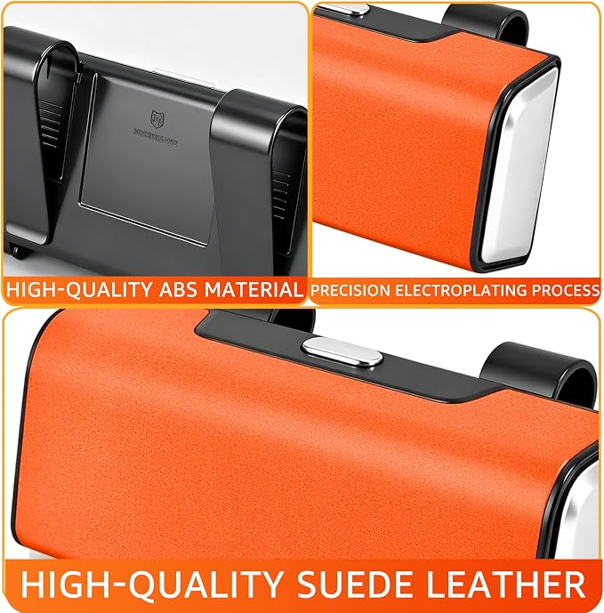 Car Sunglasses Holder for Sun Visor, Button Leather Eyeglass Hanger and Interior Storage Box - Image 4