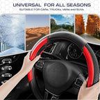 Skechers Air-Cooled Steering Wheel Cover, Leather Car Steering Wheel Cover Universal Fit 14" 1/2-15" Car Wheel Protector for Men Women Fit Suvs,Vans,Sedans,Car,Trucks,Red - Image 7