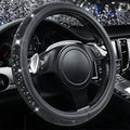 CAR PASS Bling Diamond Leather Steering Wheel Cover, With Sparkly Crystal Glitter Rhinestones Universal Fit 14"1/2-15" Car Wheel Protector for Women Girl Fit Suvs,Vans,Sedans,Car,Trucks, Black Diamond by CARPASS