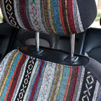 Car Seat Cover Hippie Boho Baja Saddle Blanket 4PCS Front Set Grey | Breathable, Washable without Fading, Anti-Slip, Airbag Compatible, Universal Fit for Most Automotive, Sedan, SUVs - Image 8