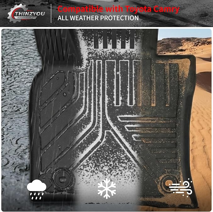 Floor Mats for 2025 2026 Toyota Camry (Include Hybrid) | Cargo Mat Trunk Mat Cargo Liner Back Seat Cover Protector All Weather TPE Camry Accessories - Image 9