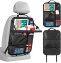 LUCMO Car Backseat Organizer with Foldable Tablet Holder, Black | 6 Storage Pockets,Foldable Food Tray,Protectors Kick Mats,Travel Accessories,Seat Cover,Road Trip Essentials by LUCMO