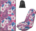 Tropical Hibiscus Car Seat Towel with Storage Bag Hibiscus Flowers Car Seat Cover for Front Seat Only Blanket Universal Non Slip Waterproof Sweat Protector Pink Car Interior Accessories by YMPUDXFI
