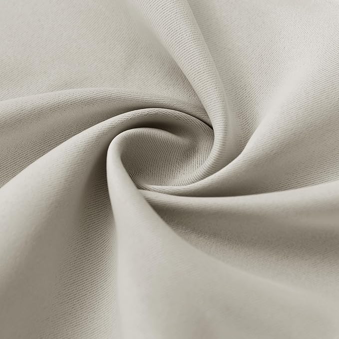 RYB HOME Extra Wide Curtains for Bedroom Living Dining Room 63 inches Long | Thermal Insulated, Privacy, Drapes for Large Window, Triple-weave Fabric, For Better Sleep, W62 x L63, Natural, 2 Panels - Image 2