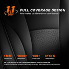 AOMSAZTO Custom Fit Seat Covers for Honda Accord 2023 2024 2025 2026 LX | Rear Row W/Solid Backrest Full Set Waterproof Airbag CompatibleFaux Leather Black - Image 9