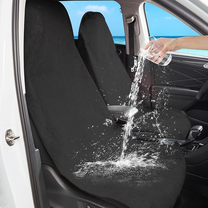 Waterproof Car Seat Cover Universial Fits Car Sweat Towel for Trucks SUV Car Seat Protector Black - Image 5
