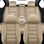 IKABEVEM Car Seat Covers Fit for Honda Insight 2010-2025 2026: Full Set Luxury Leather Automotive Seat Covers, Car Seat Protector(5 Seats, Beige) - Image 7