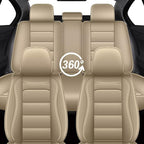 IKABEVEM Car Seat Covers Full Set Fit for Infiniti QX60 2014-2020: 5 Seats Auto Interior Accessories, Faux Leather Waterproof Seat Cushions Vehical Cover (Beige) - Image 7