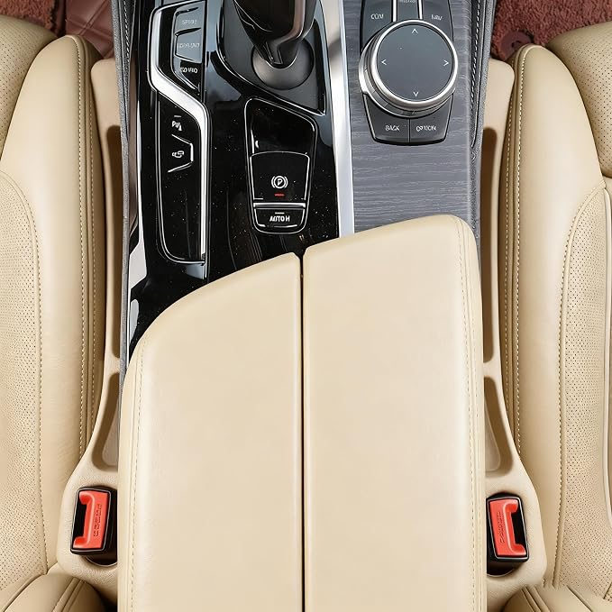 YLXGT Car Seat Gap Filler Organizer Universal for Car SUV Truck Accessories Seat Gap Plug Blocker with Storage Slot Beige 2 Pack - Image 6
