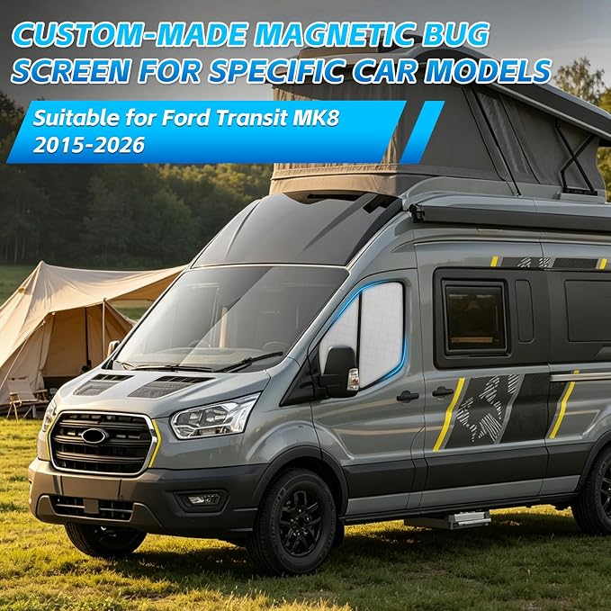 2 Pcs Magnetic Side Window Sun Shade for Ford Transit 15-26 | Fits Transit 150 250 350 & E-Transit, Easy Magnetic Install, Blackout Privacy Cover for Van Life Camper, Insulated - Image 5