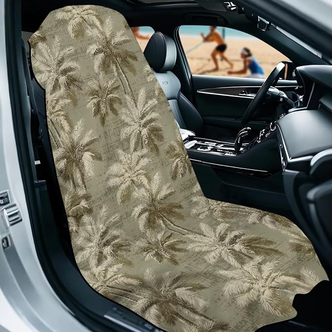1 Piece Car Towel Seat Cover Palm Tree Front Seat Towel Cover Breathable Soft Cars Accessories with Storage Bag for Cars, SUVs, and Trucks - Image 2