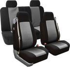 FH Group FH-FB302114 All Purpose Flat Cloth Car Seat Covers Gray/Black Color with F11306 Vinyl Floor Mats- Fit Most Car, Truck, SUV, or Van - Image 3