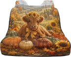 Highland Cattle Sunflower Pumpkin Print Rear Bench Towel Seat Covers, Nonslip Back Seat Cover Washable Bench Seat Covers, Wear-Resistant Car Seat Covers Protector for Dogs - Image 2