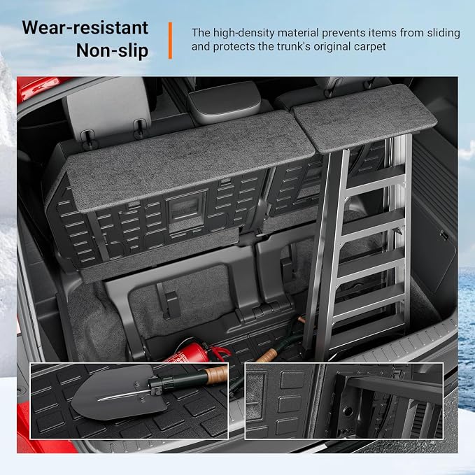 powoq 3rd Row Cargo Mat Compatible with 2021-2026 Toyota Sienna Trunk Mat Backrest Mat TPE Cargo Liner Replacement for 2021 2022 2023 2024 2025 2026 Toyota Sienna Accessories(Trunk Mat+Backrest Mat) - Image 4