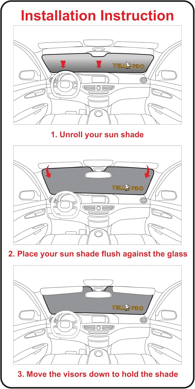 YelloPro Auto Custom Fit Reflective Front Windshield Sunshade Sun Shade for 2023 2024 2025 2026 Lexus RX SUV, UV Reflector Sun Visor Protector Blocks Accessories - Image 9