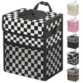 Capolo Car Trash Can with Lid, Leakproof Car Garbage Can Car Trash Bag | Waterproof, Trash Can for Car, 3 Mesh Pockets, Mini Hanging Vehicle Car Trash Bin, for Back/Front Seat (Black Square,2.5 Gal) by Capolo
