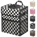 Capolo Car Trash Can with Lid, Leakproof Car Garbage Can Car Trash Bag | Waterproof, Trash Can for Car, 3 Mesh Pockets, Mini Hanging Vehicle Car Trash Bin, for Back/Front Seat (Black Square,3 Gal) by Capolo