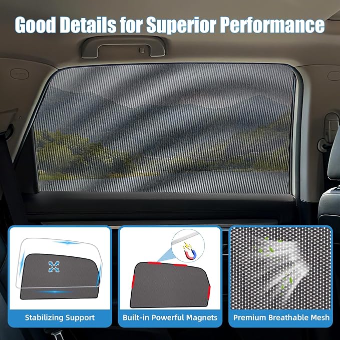 Mazda CX-5 Window Shades 2017-2023, Rear Side Mesh, 2PCS | Custom Fit Window Shades, Breathable Mesh Blocks UV Rays, Reduces Heat & Glare, Creates Comfort for Babies & Rear Passengers - Image 6