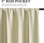 RYB HOME Bedroom Blackout Curtains 63 inches Long, 100% Blackout | Thermal Insulated, Noise Reducing, Curtains for Living Room Nursury, For Sleep, W42 x L63, Biscotti Beige - Image 2