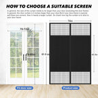 Magnetic Screen Door 72"x80" Blackout – Privacy Protection, Powerful Magnets, Heavy Duty Thicker 265g/㎡ Mesh, Easy Install, Self-Sealing, Pet Tested, Tie Backs, Screen Door Mesh - Image 2
