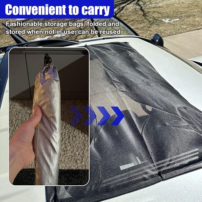 Magnetic Car Sunroof Sun Shade Breathable Mesh (37.4 × 21.7 in) | UV Protection Auto Moonroof Screen Cover, Universal Quick Install Vehicle Window Mesh Bug Net Accessory for Camping, Parking - Image 4