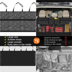 Femuar Car Trunk Organizer, Large Capacity Backseat Trunk Organizer (42"*18"), Collapsible Car Storage Bag with 8 Pockets, SUV/MPV/Truck - Black - Image 2