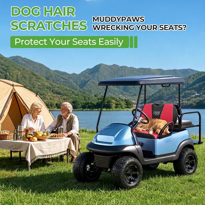 10L0L Golf Cart Seat Covers for Yamaha EZGO Club Car Seat Towel Cushion | Breathable Mesh All-Season Front/Rear Seat Blanket, UV Resistant, Cool Comfort, Machine Washable, Easy On, Great Golf Gift - Image 7