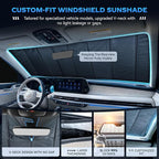 Windshield Sun Shade for Ford F150 2021-2025 2026 Custom Fit | (Lariat, King Ranch, Platinum, XL, STX, XLT, Limited, Tremor, Raptor), Folding Design, Car Front Window Sunshade, Sun Visor - Image 2