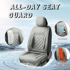 Fit Highlander Premium Leather Car Seat Covers for Toyota Highlander 2007-2025 2026 - Waterproof，Breathable，All-Weather Seat Cushion Protecto & Airbag Compatible, 2 Front Seat Gray - Image 2