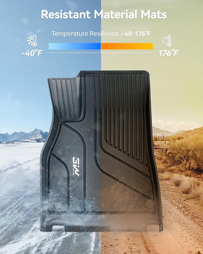 3W Floor Mats & Cargo Liner Fit for Tesla Model S 2021-2025 | All Weather TPE Custom Fit Floor Liners for 1-3 Rows and Trunk Full Set Car Mats, Model S Accessories, Black - Image 5