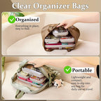 4 pcs Clear Zipper Pouches,Hard Shell Zipper Case, Toiletry Bag for Travel | CLear Diaper Bag, Toiletry Pouch, Travel Organizer, Cosmetic Bag,Toy Storage Bins (M+3S) (Gray) - Image 2