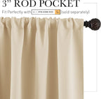 RYB HOME French Door Window Curtain Coverings, Rod Pocket | Thermal Insulated,Privacy ,Non See Through,Drapes for Small Window Bathroom Kitchen,W29 x L45,Biscotti Beige,2 Panels - Image 2