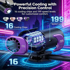 Clip On Air Conditioner Fan, 199 Speeds & 16°C Cooling (Pink) | Premium ABS for Car/Office/Bed/Beach, 20dB Ultra-Quiet, 2000mAh Battery, 360° Rotation, USB-C, LED Display, Secure Clip - Image 2