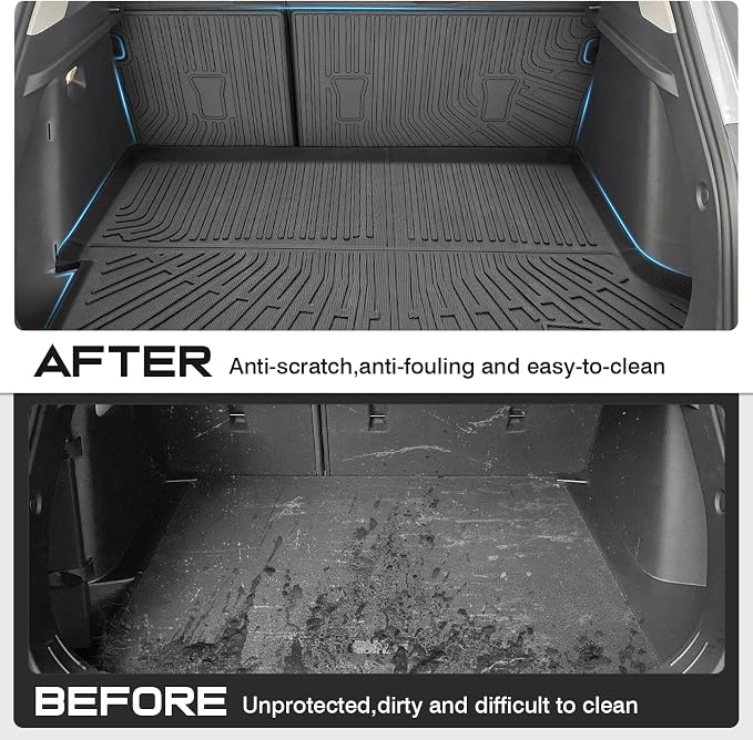 Sunsdrew Trunk Cargo Liner for 2024-2026 Chevy Trax Accessories, Rear Cargo Mat & Backrest Mats All Weather Protection Trunk Liner TPE Rubber Raised Edge - Image 5