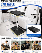 Car Seat Tray Table, Adjustable Car Desk for Laptop & Tablet, Multi-Function Travel Tray for Driver, Front Passenger & Rear Seats, Work & Eating Essential Car Accessory for Long Road Trips - Image 2