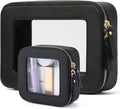 Clear Makeup Bag with Mini Cosmetic Bags,Travel Toiletry Bag for Women,Portable Cosmetic Bag Case, Transparent Waterproof Cosmetic Organizer Storage Bag for Women Men by FASAOH