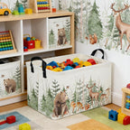 Rectangular Storage Basket,Kids Basket Animal Baskets Cute Storage Bins,Waterproof Collapsible Clothes Kids Storage Basket,Gift Basket,Animals Room Decor(Woodland Animal) - Image 5