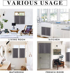 RYB HOME Short Blackout Curtains for Small Window Kitchen Bathroom Cafe RV | Sunmmer Heat Light Blocking, Privacy, Energy Saving, For Sunroom Laundry Room Stair Window, W52 x L36, Grey, 2 Panels - Image 7