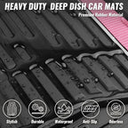 CAR PASS Heavy Duty Rubber Car Floor Mats, Deep Waterproof Car Floor Mats All Weather, Aluminum Film Floor Mats for Cars Non-Slip Universal Trim to Fit for SUVs Trucks Sedans Vans, Black Pink Metallic - Image 7