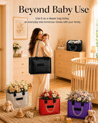 Baby Diaper Caddy Organizer with Removable Dividers, Red | PP, Easy-Clean Nursery Storage Basket, Portable Nursery Storage for Changing Tables, Baby Shower Gift，Newborn Essentials - Image 5