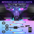 LivTee Car Led Interior Lights，4pcs 48 LED Multicolor Music Car Interior Accessories Under Dash Lighting Waterproof Kit with Sound Active Function and Wireless Remote Control, Car Charger Included - Image 5
