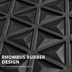 CAR PASS Bling Diamond Car Mats Rubber Floor Mats Full Set Anti-Slip 3D Rhombus Waterproof Trim to Fit Liner Universal Glitter Crystal Sparkly Shining Rhinestone Girl Women SUV Sedan, Black Diamond - Image 9