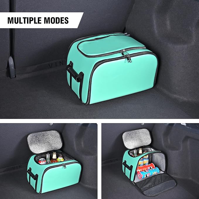 Foldable Car Insulated Storage Box, Portable Thermal Cooler Bag with Double Zipper & Sturdy Handle, Multi‑Purpose Car Seat Trunk Organizer for Drinks Snacks, Outdoor Picnic Camping Road Trips - Image 6